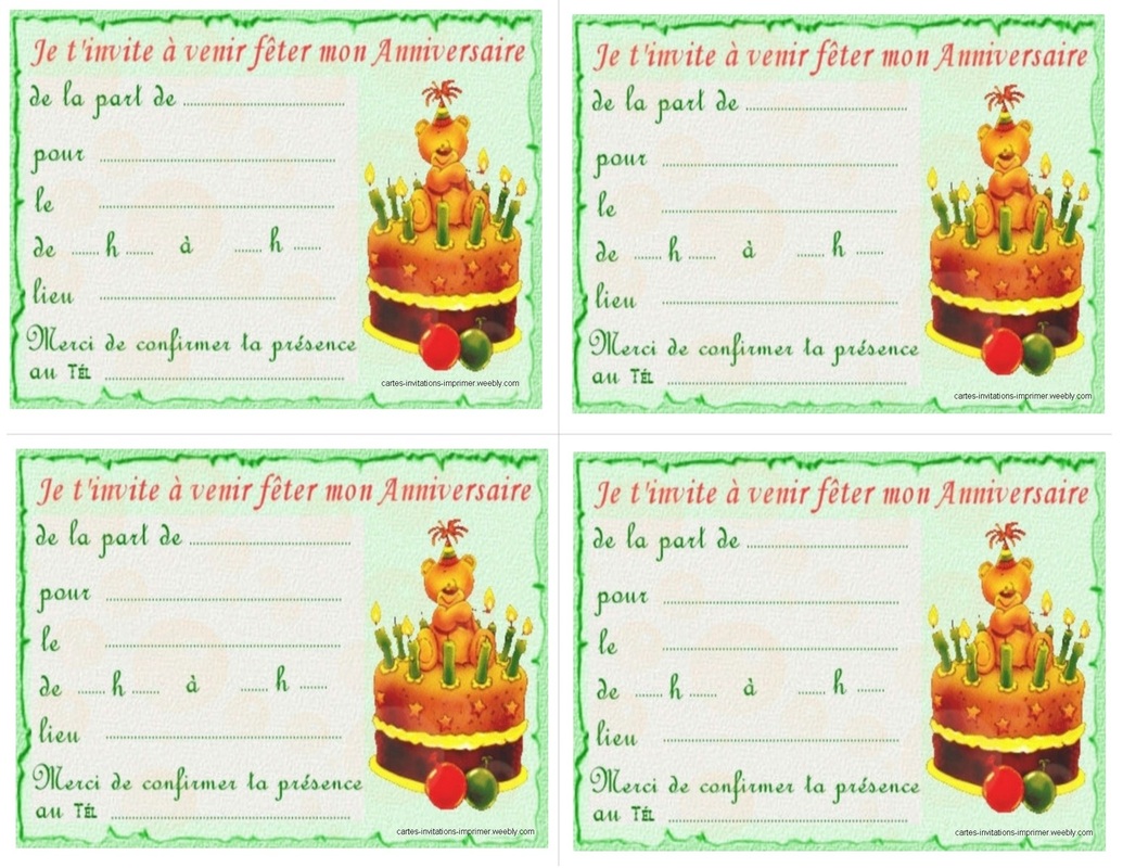 carte invitation anniversaire imprimer gratuites - CARTE D