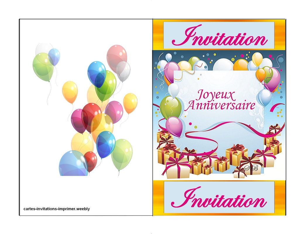Carte d'invitation anniversaire (à télécharger)